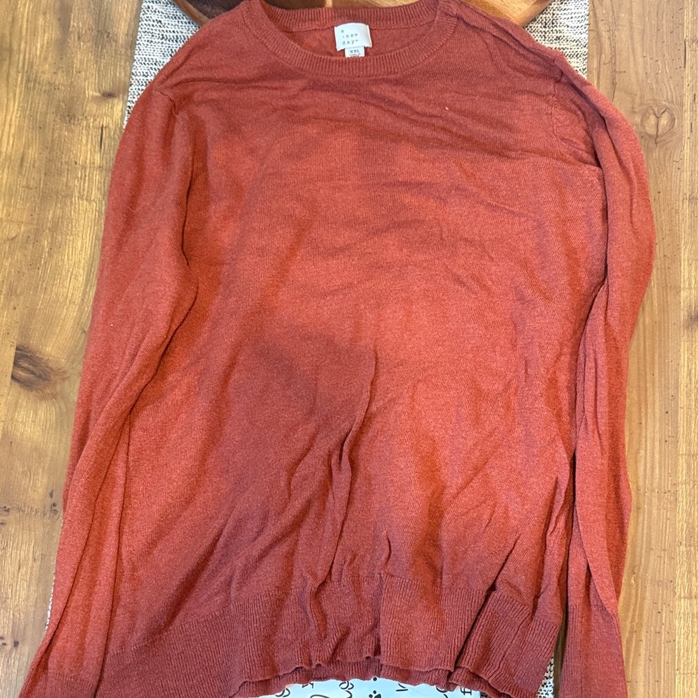 a new day Women's Rust Crew Neck Sweater